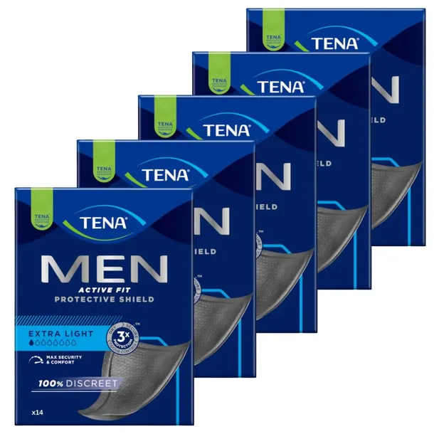 5x14szt wkładki męskie nietrzymanie moczu ZESTAW TENA MEN ACTIVE FIT EXTRA