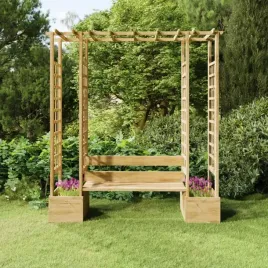 pergola-z-lawka-i-donicami-impregnowane-drewno-sosnowe