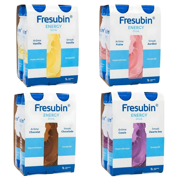 Zestaw 4 smaki FRESUBIN ENERGY Drink wanilia czekolada truskawka porzeczka