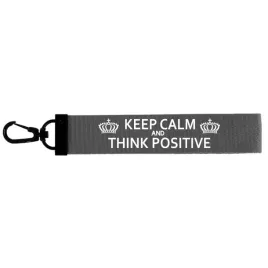 brelok-tasma-keep-calm-and-think-positive-29-szary