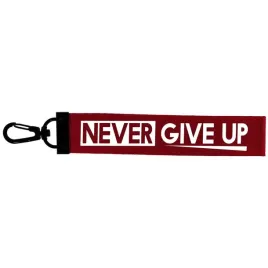 brelok-tasma-never-give-up-39-bordowy