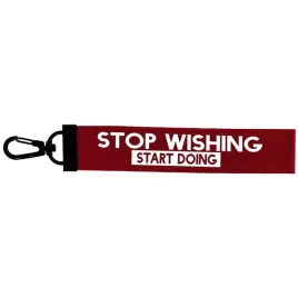 brelok-tasma-stop-wishing-start-doing-40-bordowy