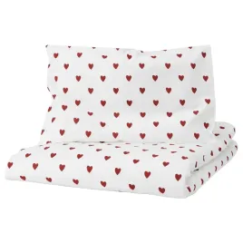 ikea-barndrom-poszwa-1-poszewka-do-lozeczka-wzor-serce-bialy-czerwony