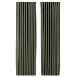 ikea-majgull-zaslony-zaciemniajace-para-ciemnozielony-145x300-cm