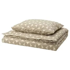 ikea-angsnejlika-poszwa-na-koldre-i-poszewka-szarobezowy-kremowy-150x200-cm