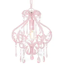lampa-sufitowa-z-koralikami-rozowa-okragla-e14
