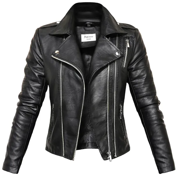 RAMONESKA FASHIONAVENUE przejściowa kurtka damska _ SKÓRA _biker #F15__ M