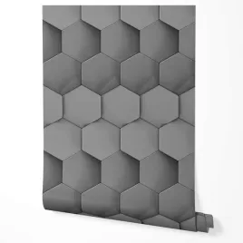 tapeta-na-sciane-geometria-hexagon-szare-grafitowy-do-biura-salonu-gabinetu