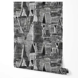 tapeta-na-sciane-geometryczna-abstrakcja-czarno-biala-salon-sypialnia