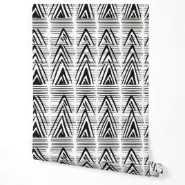 tapeta-na-sciane-trojkaty-geometryczna-czarno-biala-salon-sypialnia