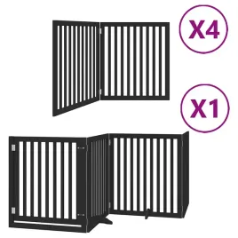 skladana-bramka-dla-psa-z-drzwiami-12-paneli-czarna-960-cm