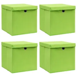 pudelka-z-pokrywami-4-szt-zielone-32x32x32-cm-tkanina
