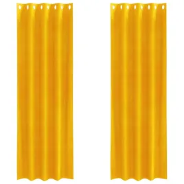 zaslony-2-pcs-musztardowy-zolty-140-x-225-cm-aksamit