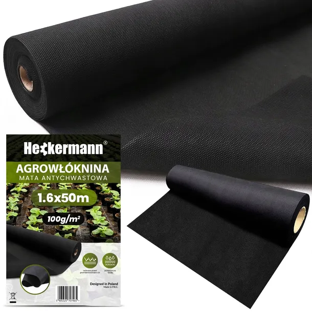 AGROTKANINA AGROWŁÓKNINA MATA ANTYCHWASTOWA CZARNA UV 3% 1,6x50m 100g/m2