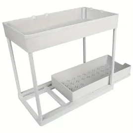 2-poziomowy-organizer-kuchenny-z-wysuwana-polka-zestaw-2-sztuki-bialy