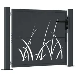 furtka-ogrodowa-antracytowa-105x105-cm-stal-motyw-trawy