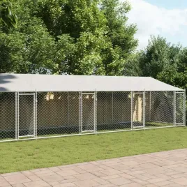 klatka-dla-psa-z-dachem-i-drzwiami-szara-12x2x2-m-stal