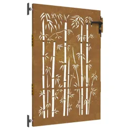 furtka-ogrodowa-85x150-cm-stal-kortenowska-motyw-bambusa