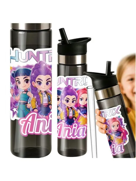 BUTELKA SZKOLNA BIDON NA WODĘ TRITAN DLA DZIECKA DEMON HUNTERS HUNTRIX KPOP