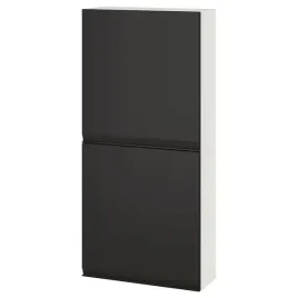 ikea-besta-szafka-scienna-2-drzwi-bialy-hammarsmed-antracyt-60x22x128-cm