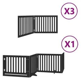skladana-bramka-dla-psa-z-drzwiami-10-paneli-czarna-800-cm