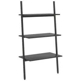 regal-drabina-z-3-polkami-czarny-64x34x116-cm