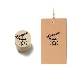 gwiazdka-na-galazce-stempel-drewniany