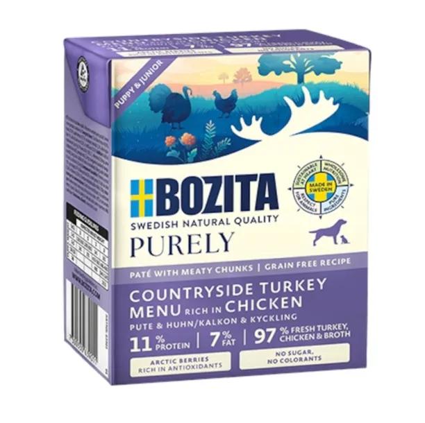 Mokra karma dla psa BOZITA Purely indyk,kurczak dla szczeniąt 370g
