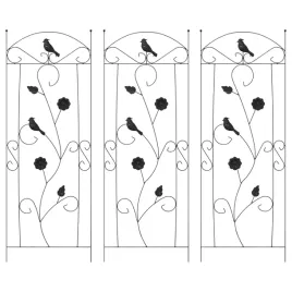 ogrodzenie-ogrodowe-krata-3-pcs-czarny-112-x-40-cm-stal