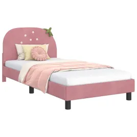 lozko-dzieciece-z-rama-i-zaglowkiem-rozowy-90-x-200-cm-aksamit