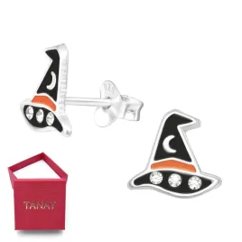 srebrne-kolczyki-halloween-kapelusz-czarownicy