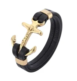 bransoletka-meska-czarna-krzyz-zloty-czerwinski