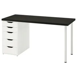 ikea-lagkapten-alex-biurko-czarnybraz-bialy-140x60-cm