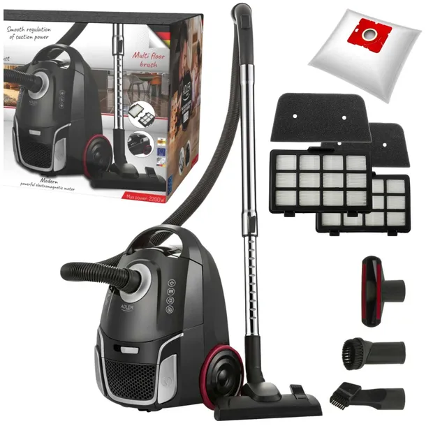 ODKURZACZ WORKOWY MOCNY TRADYCYJNY 2200W 17kPa HEPA Cichy 65dB + Filtr