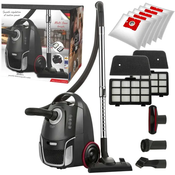 ODKURZACZ WORKOWY MOCNY TRADYCYJNY 2200W 17kPa HEPA Cichy 65dB + 4 Worki