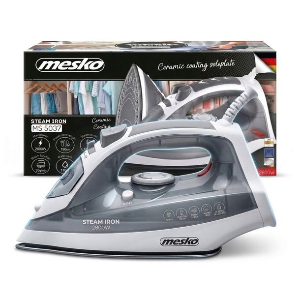 ŻELAZKO PAROWE RĘCZNE CERAMICZNE MOCNE 2800W PRASOWANIE PAROWE W PIONIE