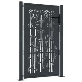 furtka-ogrodowa-antracytowa-105x155-cm-stal-motyw-bambusa