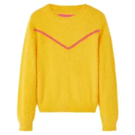 sweter-dzieciecy-z-dzianiny-ciemna-ochra-140