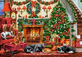 puzzle-500-ukladanka-zwierzeta-koty-psy-swieta-choinka-kominek-9-castor