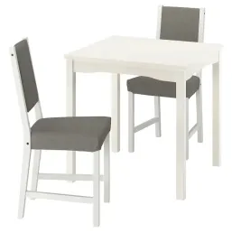 ikea-hauga-stefan-stol-i-2-krzesla-bialy-bialy-knisa-szary-bezowy-74x74-cm