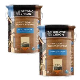 zestaw-drewnochron-extra-2x45l-impregnat-do-drewna-sosna-naturalna-9l