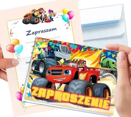 zaproszenie-blaze-i-mega-maszyny-na-urodziny-dziecka-koperta-gratis