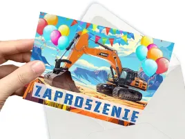 zaproszenie-koparka-budowa-sany-na-urodziny-dziecka-koperta-gratis