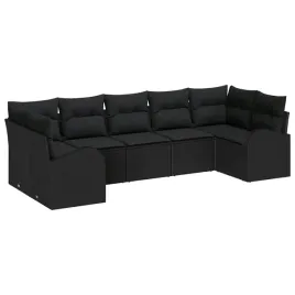 zestaw-sof-na-ogrod-z-poduszka-7-pcs-czarny-polirattan