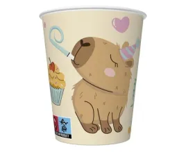 kubeczki-papierowe-kapibara-capibara-zwierzeta-urodziny-capi-250-ml-8-szt