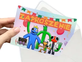 zaproszenie-rainbow-friends-na-urodziny-dziecka-koperta-gratis