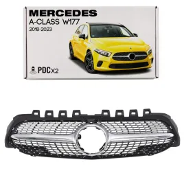 mercedes-a-class-w177-2018-2023-z-kamera-grill-diamond-srebrny