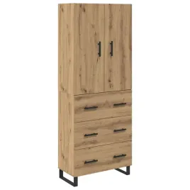 highboard-2-pcs-dab-rzemieslniczy-drewno-inzynieryjne-i-szklo