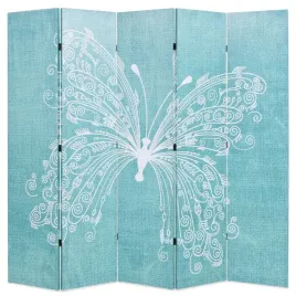skladany-parawan-200x170-cm-niebieski-z-motylem