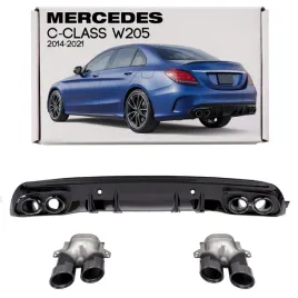 mercedes-c-class-w205-2014-2021-dyfuzor-tylny-z-pdc-zestaw-stylizujacy-amg